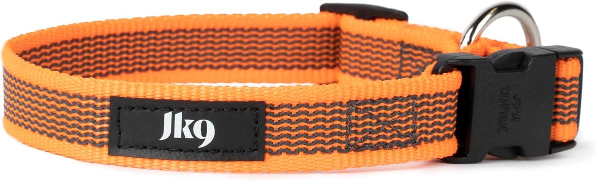 Halsband voor Honden 20 mm (27-42 cm) in Oranje-Grijs - Sterk en Duurzaam