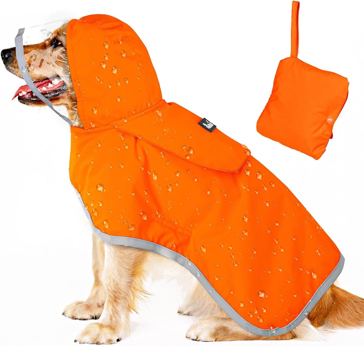 Dubbellaagse Regenjas met Capuchon voor Honden - Waterdicht en Reflecterend