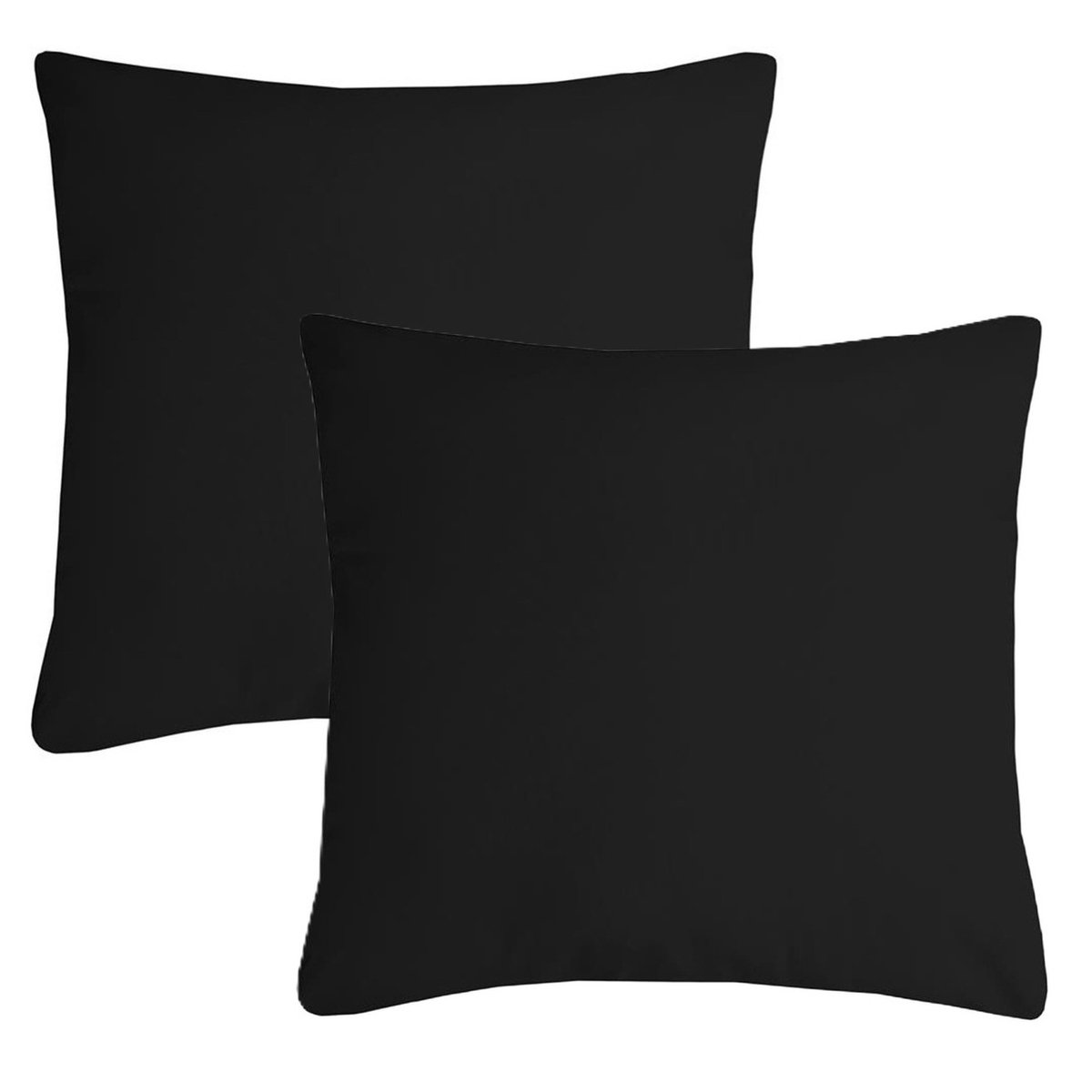 Stof Textile sierkussen Nelson - 2x - zwart - 40 x 40 cm - bank kussens - zitkussens - binnen/buiten - polyester