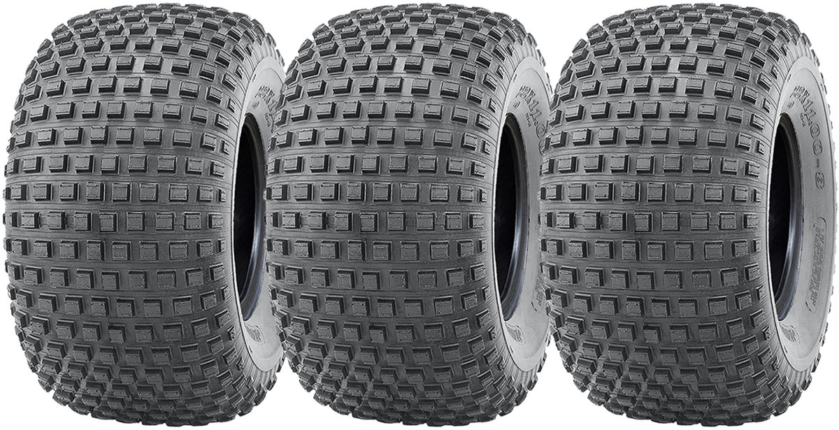 22x11.00-8 ATV-band met noppen, quad-aanhangerband 22 11 8, 4-laags heavy-duty, set van 3