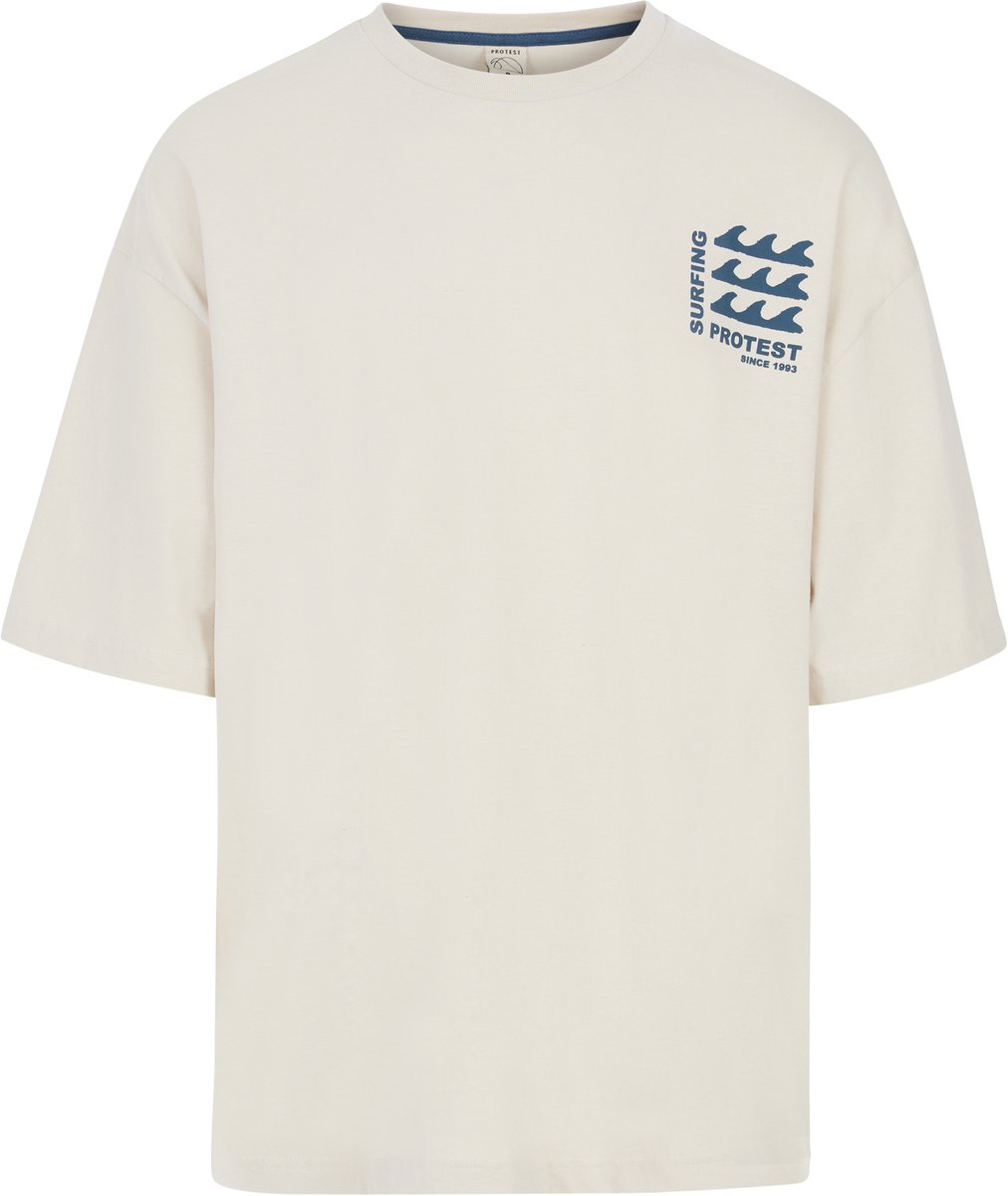Protest Prtcode – T shirt Heren – Korte mouwen – Ronde hals – Relaxed fit Kitoffwhite