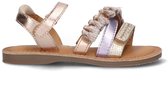 Braqeez 425018-598 Meisjes Platte Sandalen - Multicolor - Leer - Klittenband