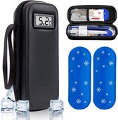Insuline Koeltas - Diabetes Koeltas met 2 Ijspacks – Isolerende Insuline Etui voor op Reis - Compact Koeltasje, Koeler Tas & Tasje