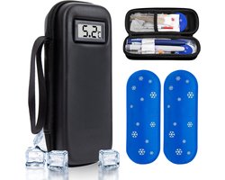 Insuline Koeltas - Diabetes Koeltas met 2 Ijspacks – Isolerende Insuline Etui voor op Reis - Compact Koeltasje, Koeler Tas & Tasje