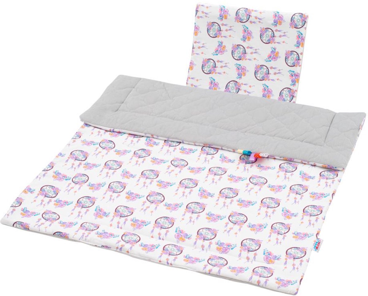 New Baby - Wikkeldeken - Omkeerbare fluwelen set grijs met katoen en polyester - babydeken - kinderwagen - speelkleed - anti-allergisch - zacht - deken - wikkeldeken - babydeken - dekentje