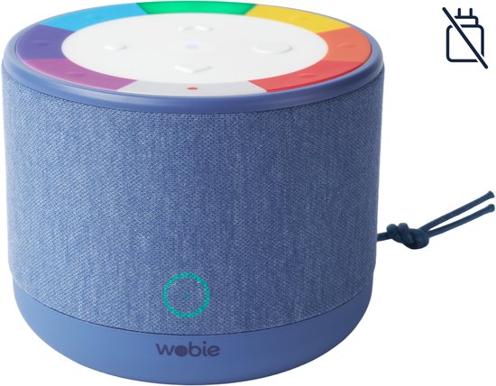 Draagbare 2.1 Bluetooth luidspreker Wobie Box Blue, draadloos, microSD, ingebouwde accu, blauw, cylinder