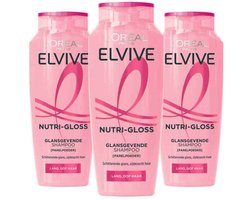 L'Oréal - Elvive Nutri Gloss Shampoo - 3 x 250 ml - Voordeelverpakking
