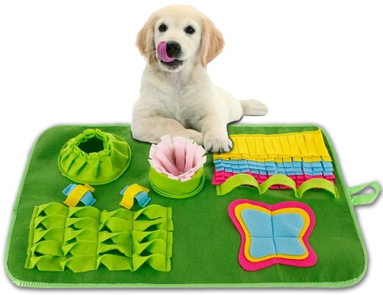 Pawello Snuffelmat voor Honden Trainingsmat Stimuleert Natuurlijk Snuffelgedrag en Vertraagt Eten Wasbaar en Antislip