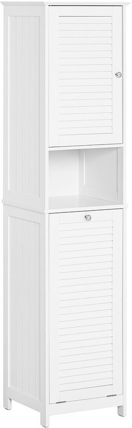 Meuble Colonne Salle De Bain SoBuy - Armoire Rangement 170cm Avec Porte, Tiroir Et Panier Linge - Blanc 40x38cm
