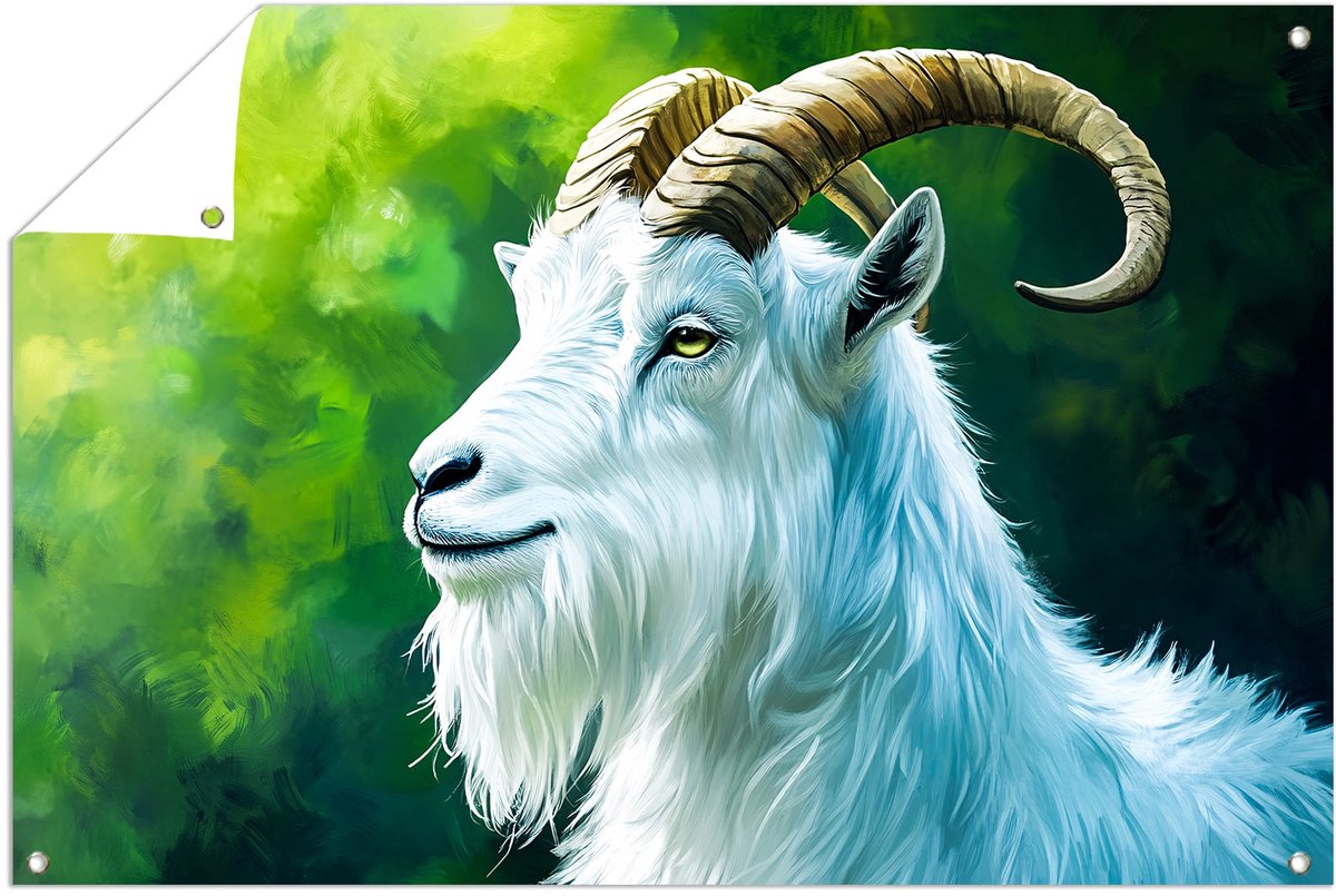 Majestueuze geit in de natuur - Geit poster - Tuinwanddecoratie dieren - Realisme kunststr