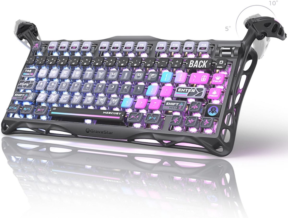 Compact Draadloos Mechanisch Gamingtoetsenbord met RGB Achtergrondverlichting en Hot-Swap Functie