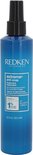 Blauwe fles Redken Extreme Anti-Snap leave-in treatment met zwarte spuitkop. "Extreme anti-snap treatment" en "anti-breakage leave in" op het etiket.