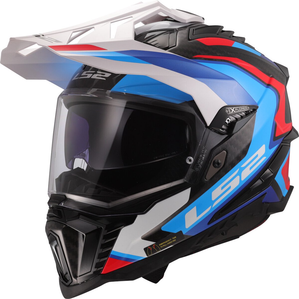 LS2 Helm Explorer Frontier II MX701 wit / blauw maat M