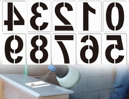 Lot De 10 Grands Pochoirs à Chiffres Réutilisables De 10 Cm De Haut 0 à