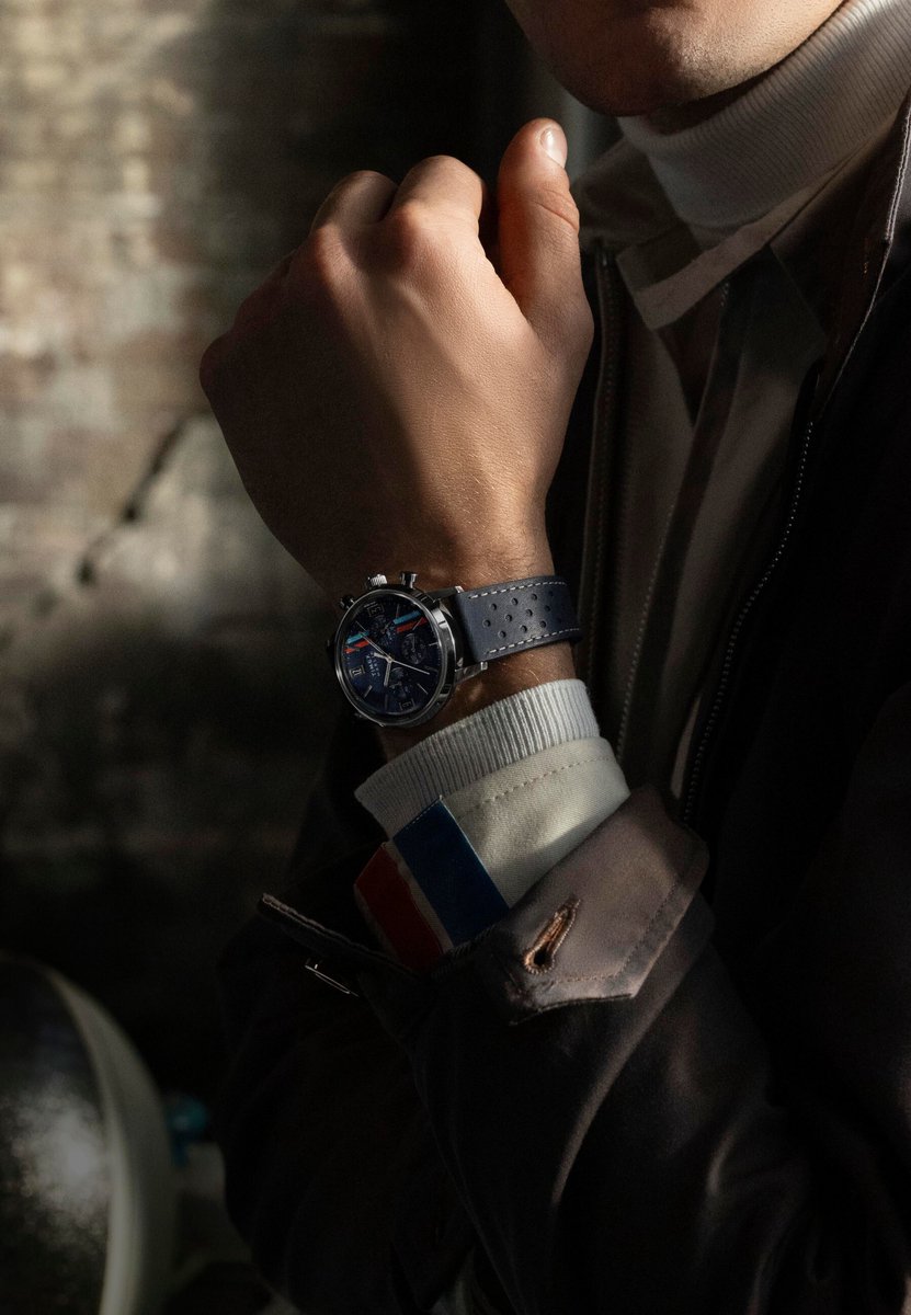 Timex Marlin Chronograph Stripes Quartz Analoog Horloge Blauw Kast: 100% Roestvrij Staal | Armband: 100%Leer 40 mm TW2W98900AJ, TW2W99000AJ, TW2W99100AJ