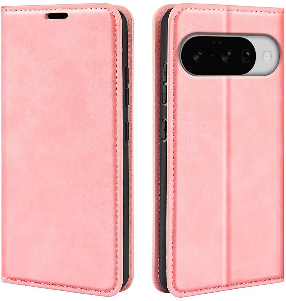 Mobigear Telefoonhoesje geschikt voor Google Pixel 10 Hoesje | Mobigear Retro Slim Bookcase Portemonnee | Pasjeshouder voor 3 Pasjes | Telefoonhoesje voor Pinpas / OV Kaart / Rijbewijs - Roze