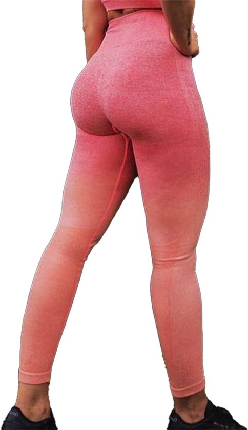 Leggings de sport taille haute - Pantalons de sport rose/orange - Leggings de sport - Medium - Pantalons de sport - Tenue de sport - Pantalons de sport rose - Pink - CHPN