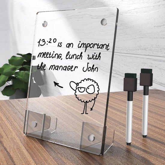 Magnetisch wit bord 60 x 45 cm droog wisbord muur opknoping