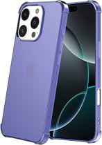Smartphonica Telefoonhoesje Geschikt voor iPhone 16 Pro Max Transparant Schokbestendig Siliconen Hoesje met Stootrand - Shockproof Back Cover Case - Donkerblauw geschikt voor iPhone 16 Pro Max