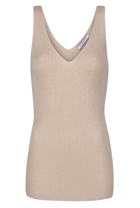 Felix Hardy Tricot T-shirts de 3 débardeurs d'été pour femme Beige-Bleu ciel-Bleu marine - S