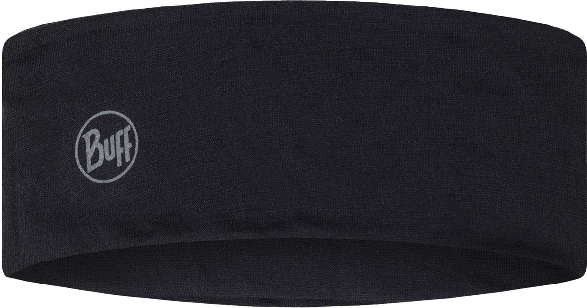 BUFF® LW Merino Wool Headband SOLID BLACK - Hoofdband