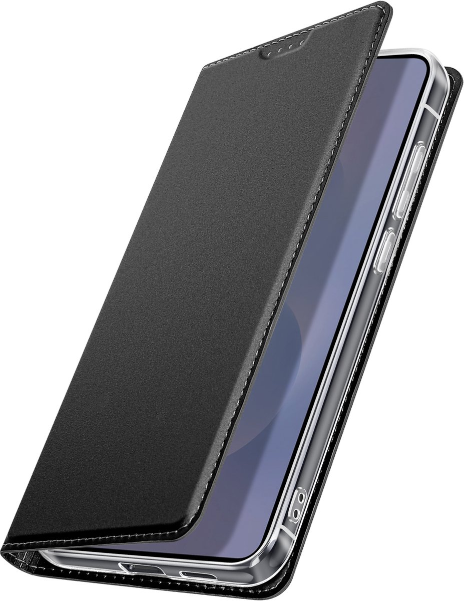 Dux Ducis, Hoesje Geschikt voor Samsung Galaxy S25 Edge Clapet Video Houder, Zwart