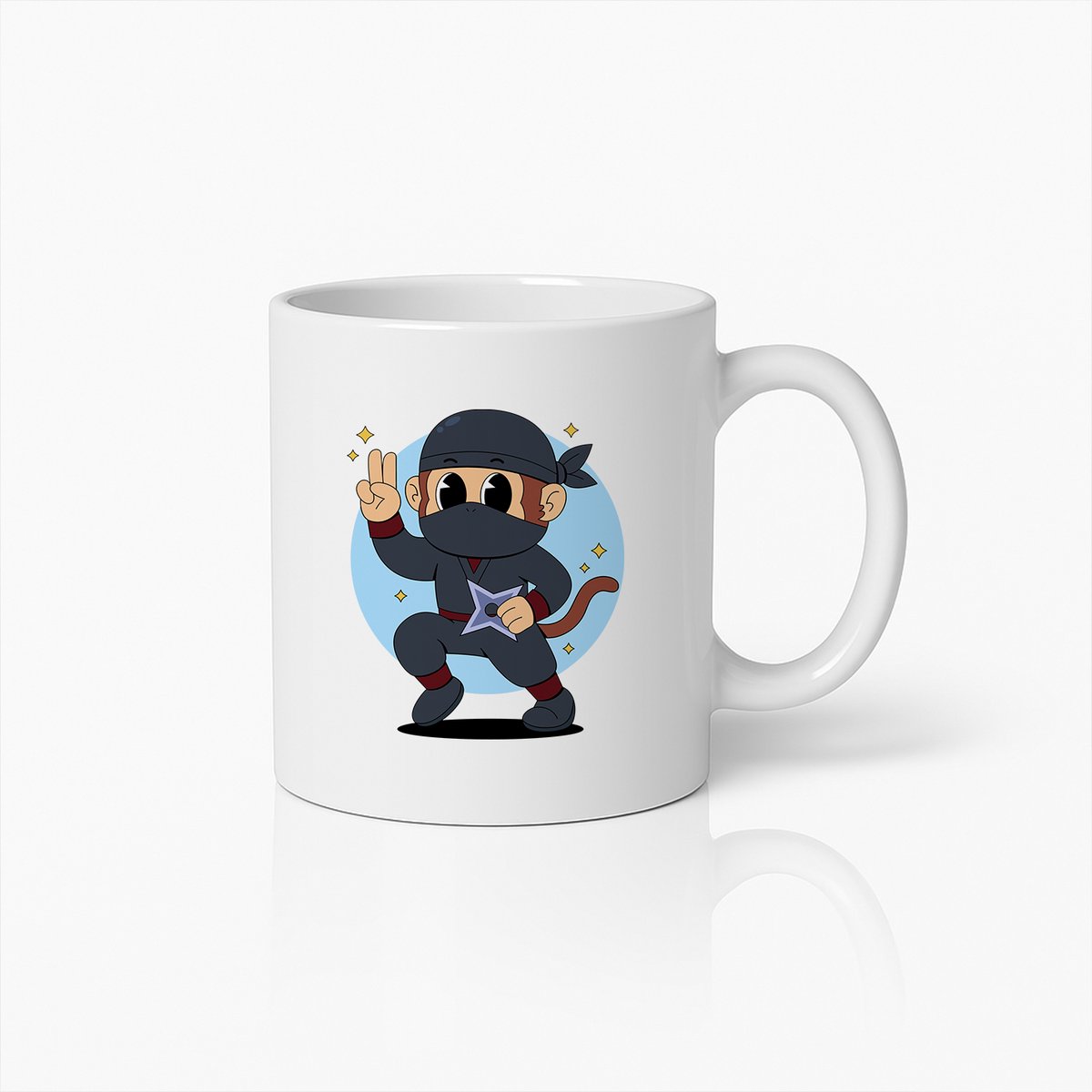 Schattige Ninja Cartoon Mok – Leuke en Speelse Koffiebeker voor Ninja Liefhebbers