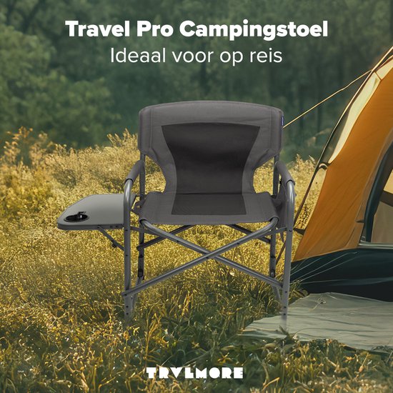 TRVLMORE Campingstoel - Opvouwbaar - 120KG Draagvermogen - Lichtgewicht - Klapstoel - Visstoel - Kampeerstoel - Vouwstoel - Grijs van TRVLMORE — afbeelding 2