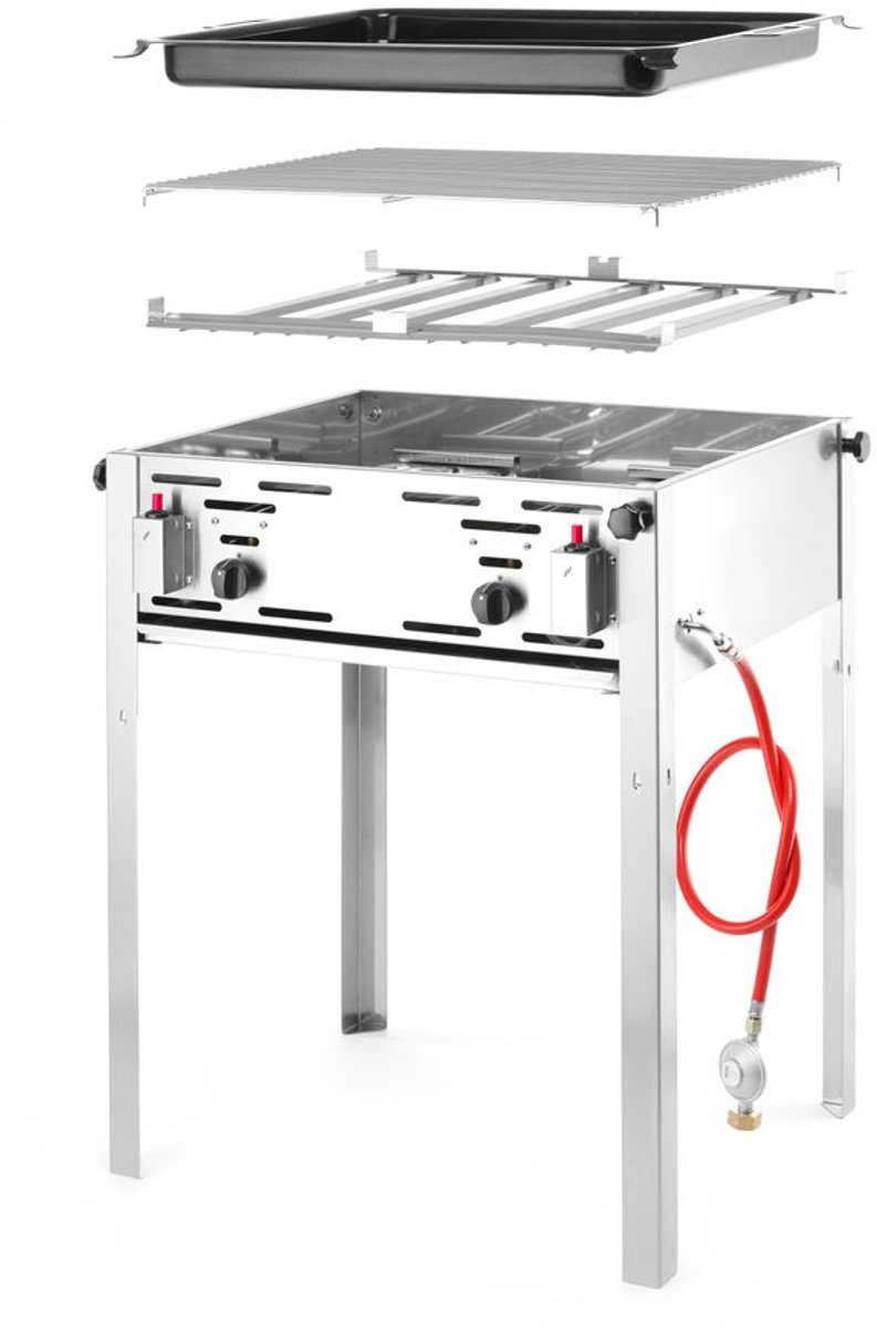 HENDI Grill-Master Maxi – Krachtige barbecue – 11,6kW – 650x540x840 mm – Inclusief gasslang en drukregelaar – foto 5