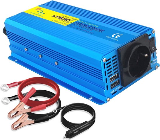 1000W/2000W 12V naar 230V Zuivere Sinus Spanningsomvormer met USB-poorten