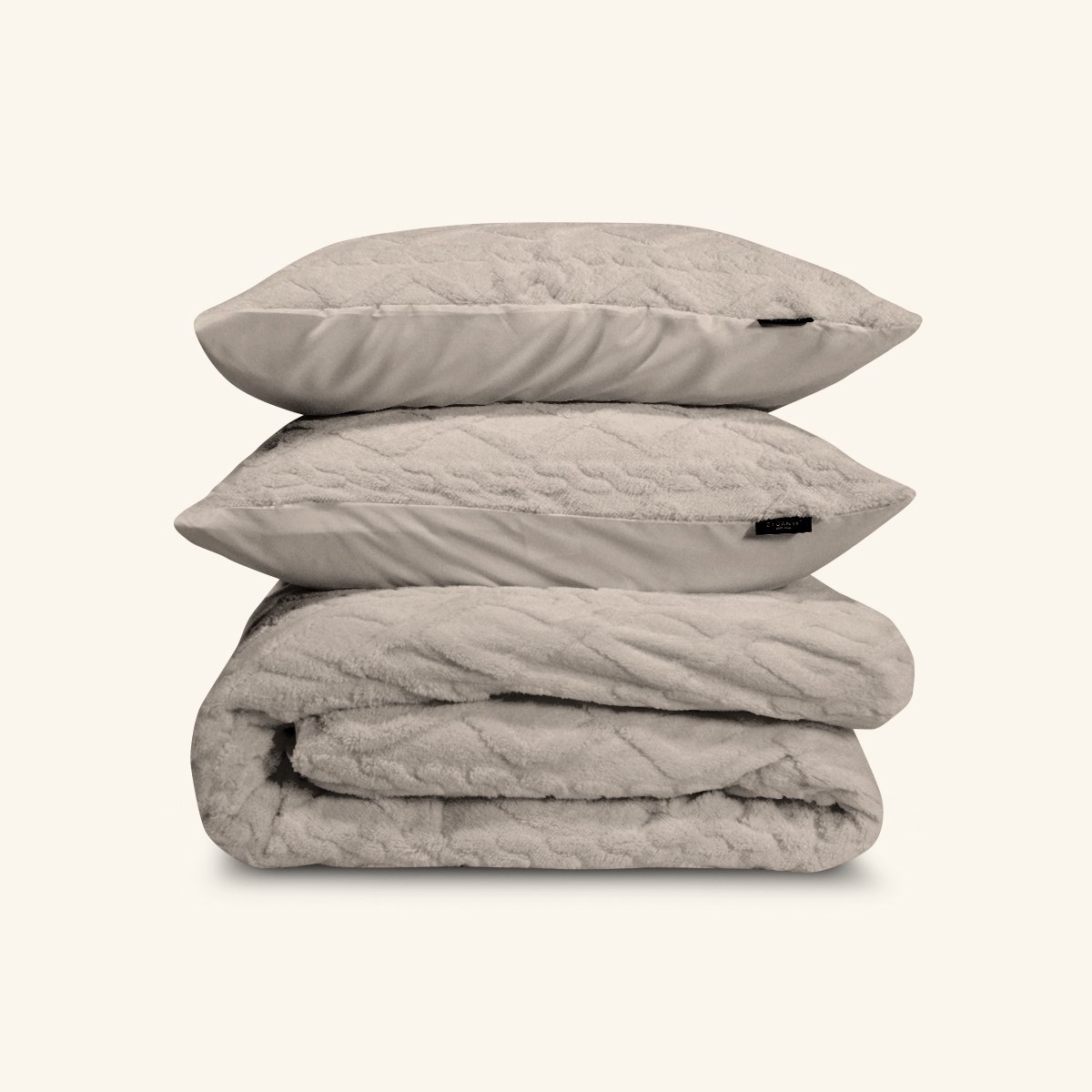 Zydante Dekbedovertrek Set 140x200/220 cm - met 1 kussensloop - Jacquard Teddy Stone