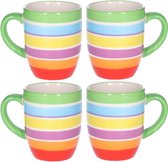 Tasses à café Secret de Gourmet Curaçao - 6 pièces - Céramique - Multicolore vert - 300 ml - 8 x 11 cm - Aspect Luxe