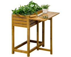 Kruidenbakken voor Buiten – Kweektafel - Moestuinbak - Op poten - Terras - Weerbestendig - Moestuinbakken - 38 liter - Grenenhout