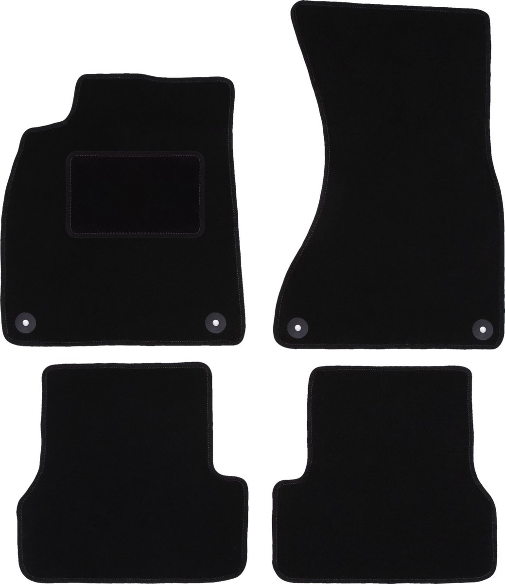 Zwarte veloursmatten voor: Audi A6 C7 sedan, stationwagen, avant (2011-2017)