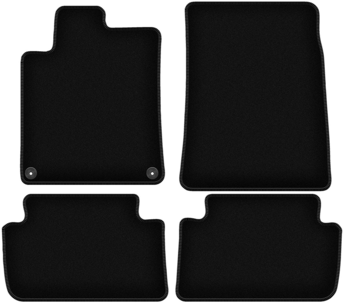 BASIC zwarte veloursmatten voor: Peugeot 407 coupé, sedan, stationwagen (2004-2011)