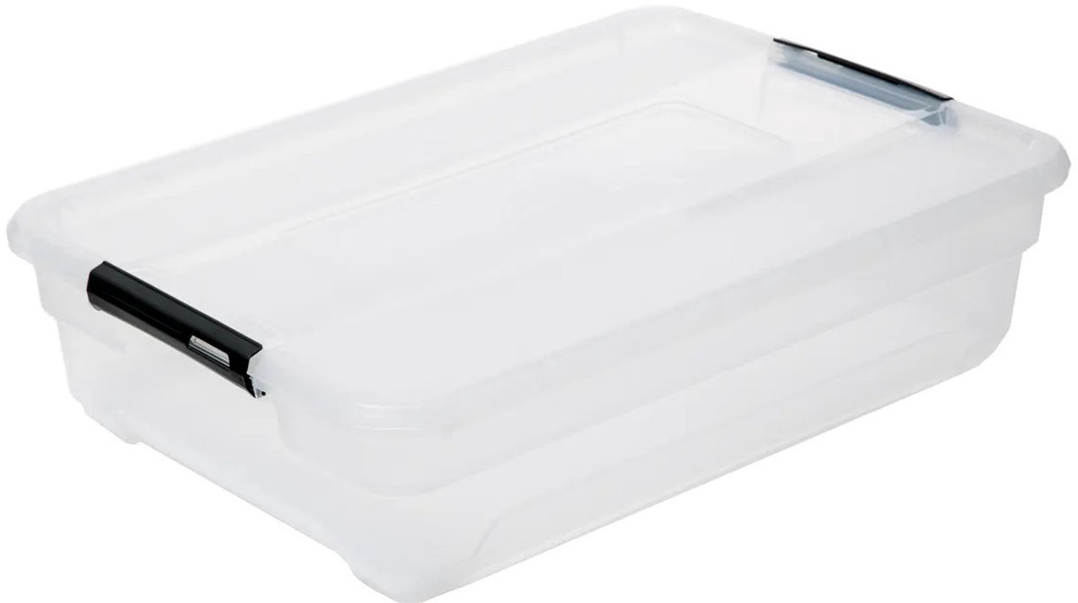 5Five Opbergkist met deksel - Solutions Box - 38 liter - 67x48x17 cm - kunststof - transparant