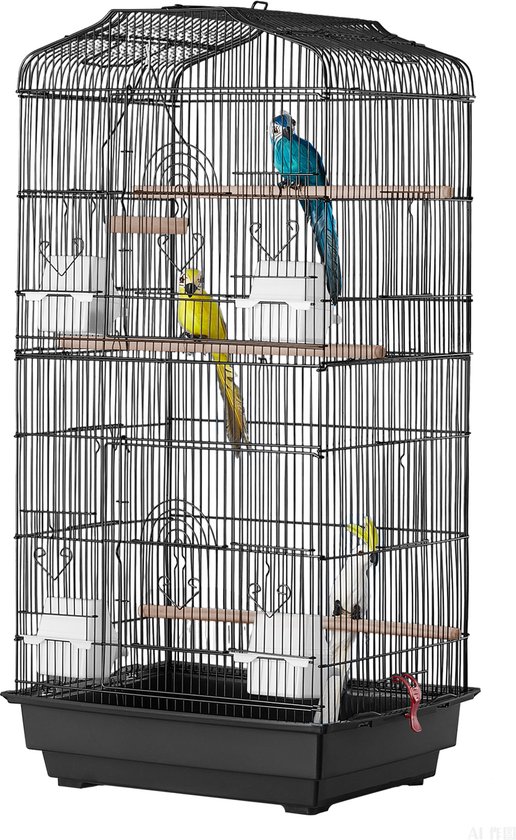Grande cage pour perroquets, 99,1 cm (39 po), ouverture sur le dessus, pour perruches et petits Vogels, avec balançoire, perchoir et nettoyage facile
