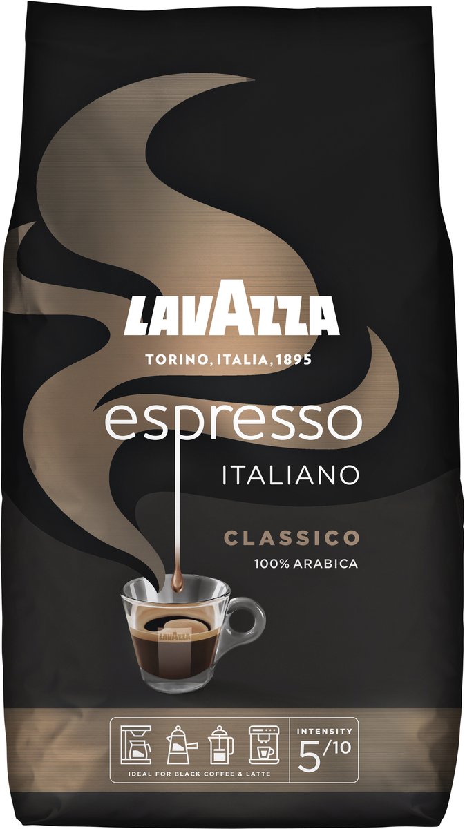 Goedkoopste Lavazza Espresso Italiano Classico Koffiebonen - 100 Arabica Koffie Bonen - Intensiteit 5/10 - 1 kg