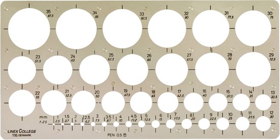 Gabarit circulaire Linex 1-35 mm