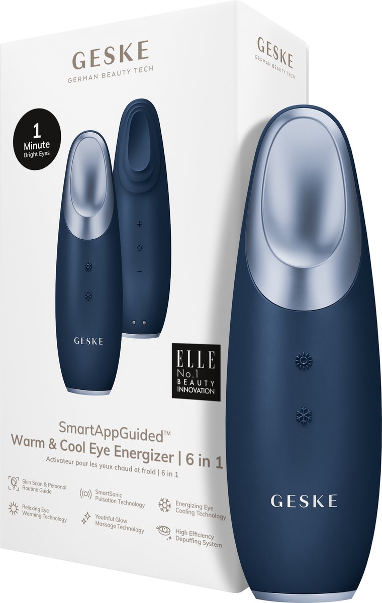 Goedkoopste GESKE | SmartAppGuided™ Warm & Cool Eye Energizer | 6 in 1 | Oogmassageapparaat | Apparaat tegen donkere kringen | Traanzakjes en hangende oogleden verwijderen | Elektrische oogmassage