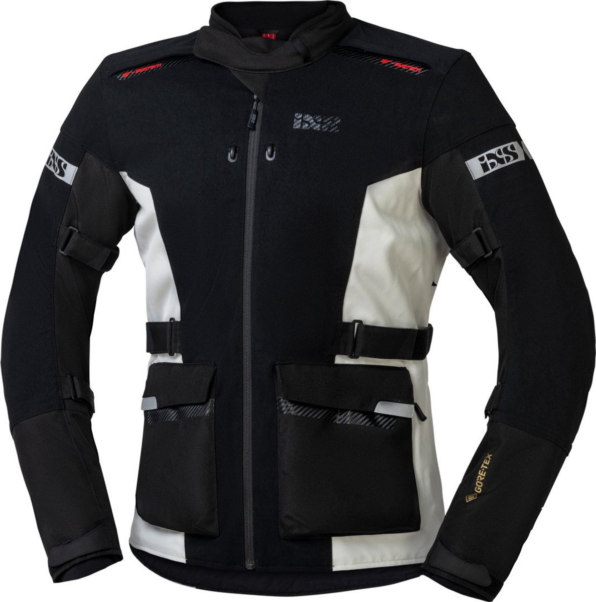 IXS Horizon-GTX Zwart Witte Textiel Motorjas - Jas