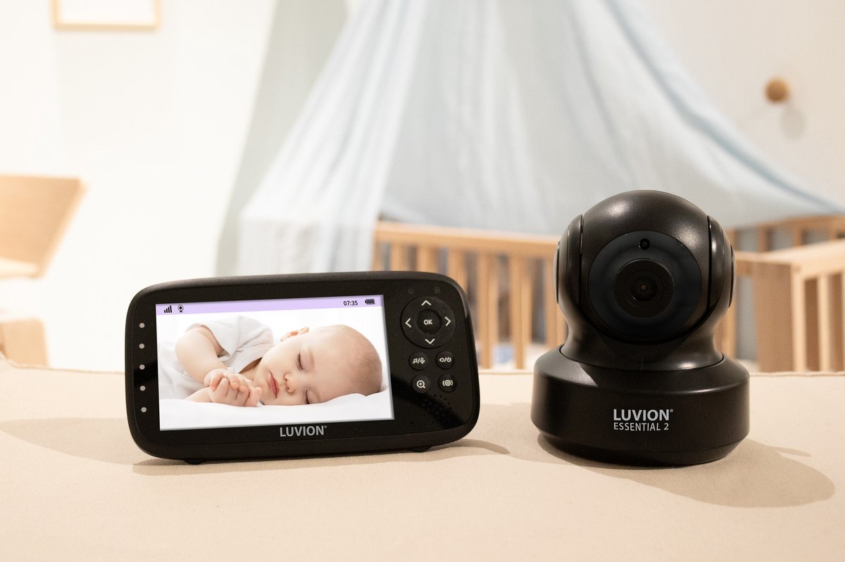 Afbeelding 3 van LUVION® Essential 2 Black Babyphone - Babyfoon met Camera - Uitbreidbaar tot 4 Baby Camera's - Premium Baby Monitor