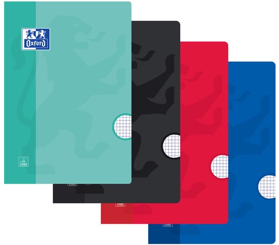 Ecriture Oxford school A4 diamant 5mm 120 pages assorties | 5 pièces