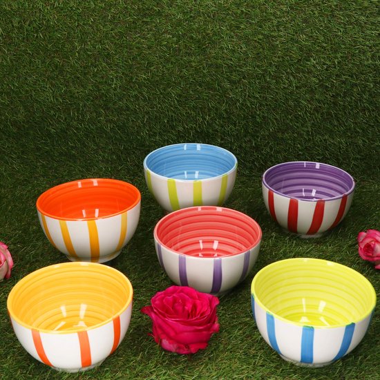 Lot De 6 Assiettes Creuses Summer Stripes : De La Couleur Et De La Joie Dans Ta Vaisselle !