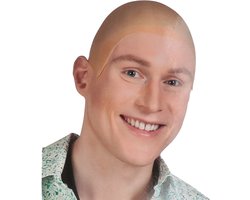 Kale kop pruik - latex - volwassenen - Carnaval verkleed accessoire - kaal hoofd