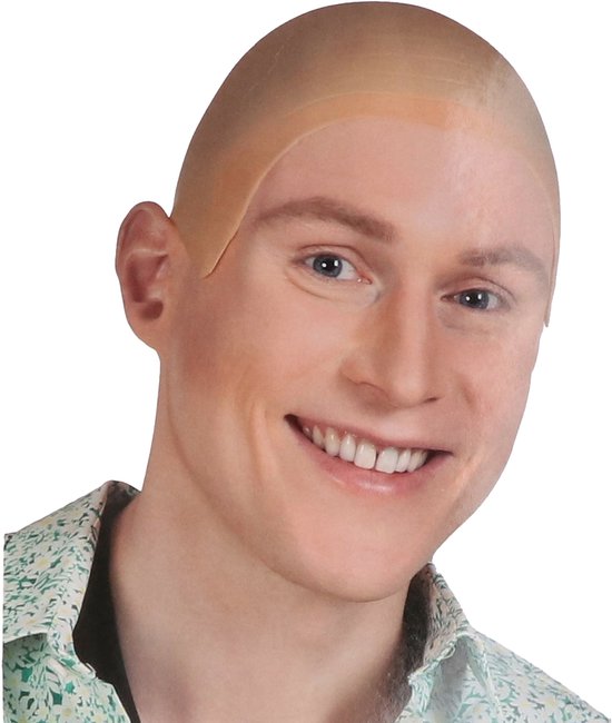 Kale kop pruik - latex - volwassenen - Carnaval verkleed accessoire - kaal hoofd