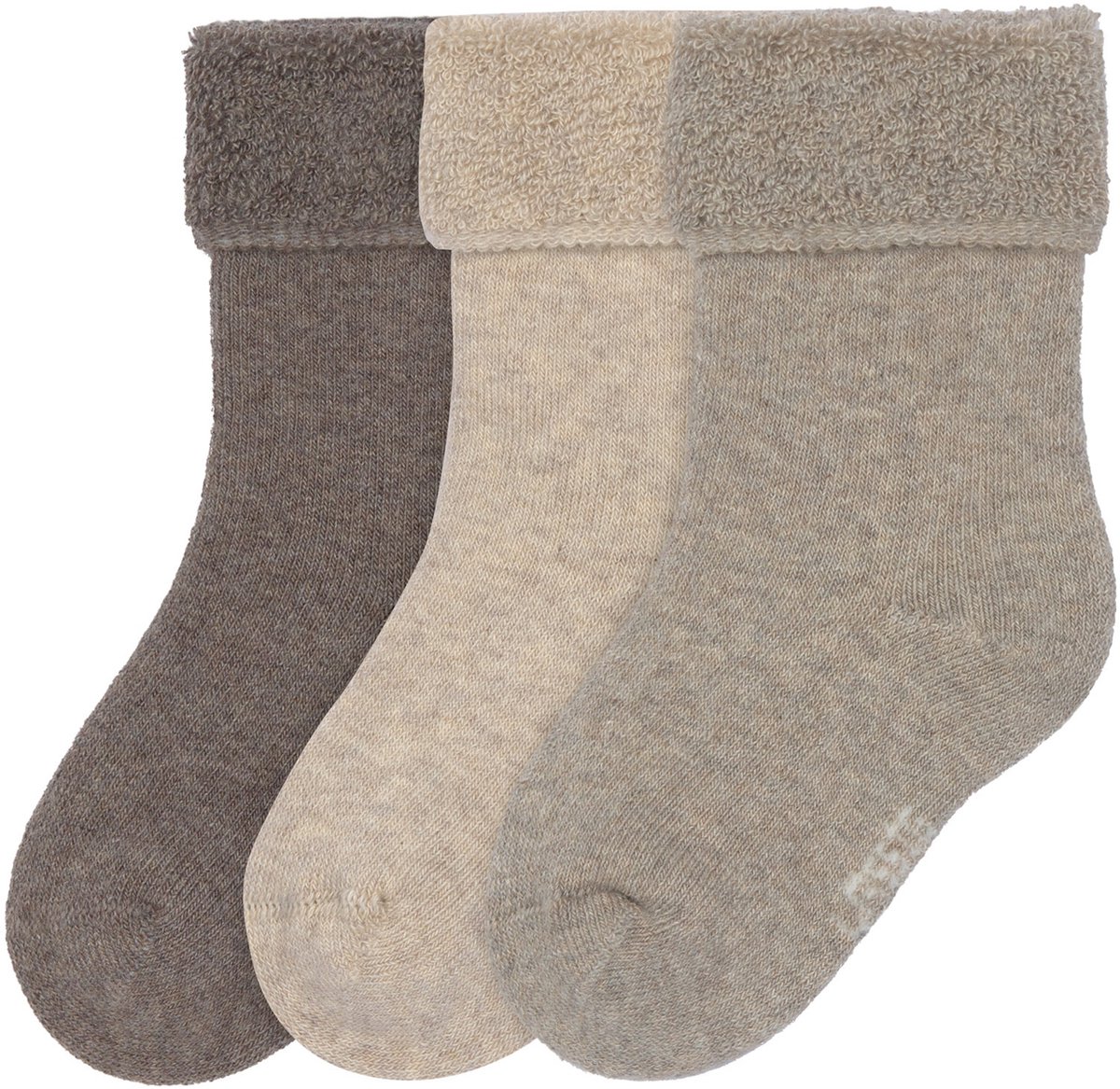 Lässig Terry Socks GOTS - 3-pack - Brown/Beige - Maat 12-14