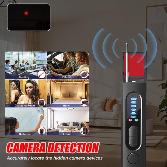 Verborgen cameradetector en spionagecamera-detector met WiFi-stoorzenderfunctie - Bescherm privacy in hotels en kantoren