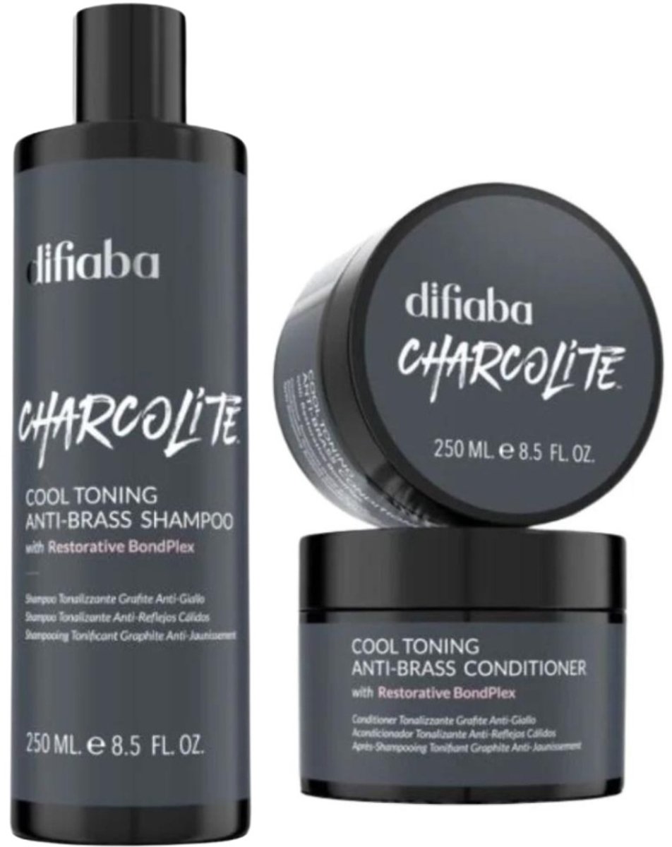 Difiaba - Charcolite Cool Toning Anti-Brass Duo Set - 2x250ml