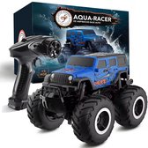 Little Monkeez Aqua Bestuurbare Auto voor Buiten - Radiografisch Race Speelgoed Afstand Bestuurbaar - Jongens en Volwassenen - RC Offroad Monstertruck Op Afstandsbediening - Blauw